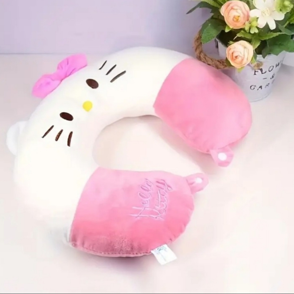🐎NEW! Hello Kitty Pink and White Travel Neck Pillow - Picture 3 of 3